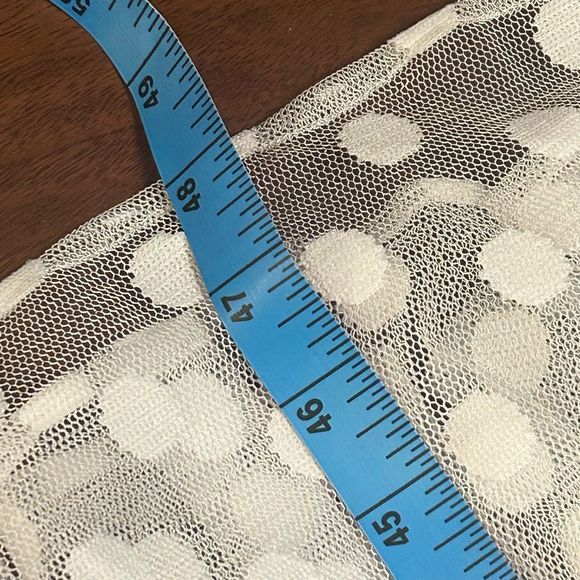 Vici women’s puff sleeve polka dot white & tan dress in medium - Picture 8 of 11